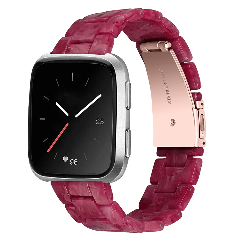 

For Fitbit Versa 2/Fitbit Versa/Versa Lite/Versa SE Watch Band Stylish Resin 22.5mm Wrist Strap Smart Watch Replacement Part - R