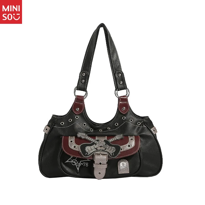 Bolso de mano Miniso Y2K Punk, bolso de hombro para subcultura Grunge, bolso de viaje alternativo espacioso