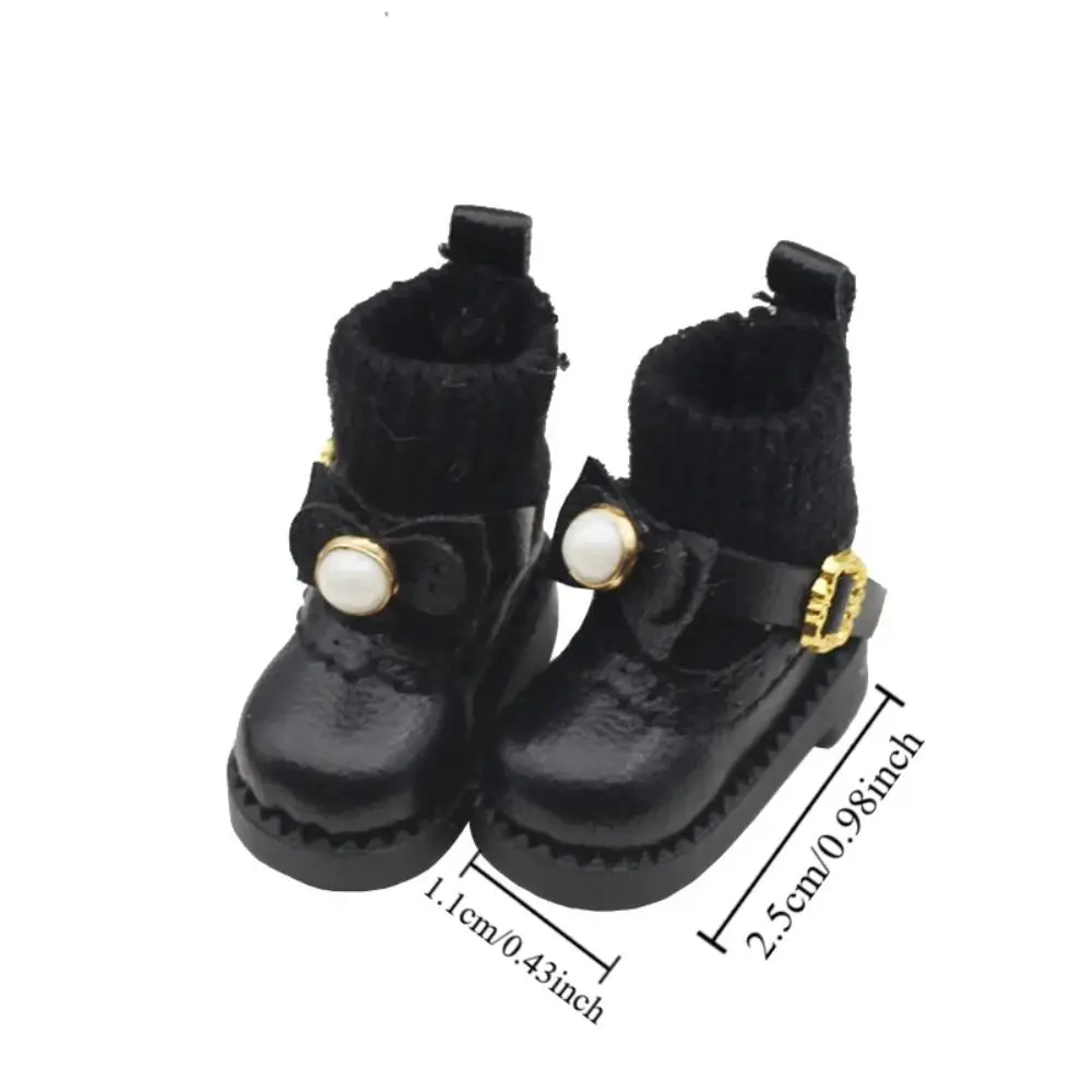 1 paio di papillon Obitsu 11 stivali per bambole bottoni dorati Mini 1/12 scarpe in pelle per bambole Bjd moda carino 1/12 stivali per bambole Bjd regali