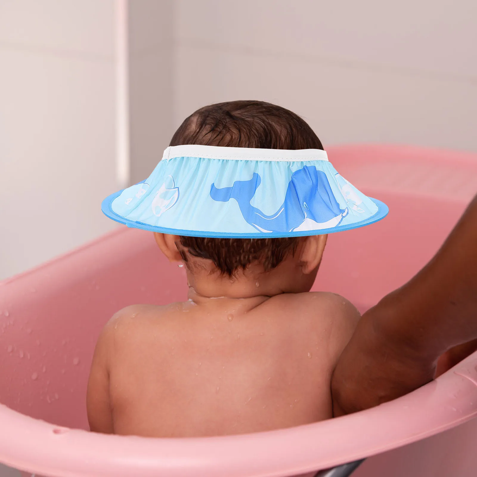 2Pcs Waterproof Baby Shower Bath Caps Ear Protective Hats Kids Shampoo Hat Bathing Protection Baby Shower Bath Caps