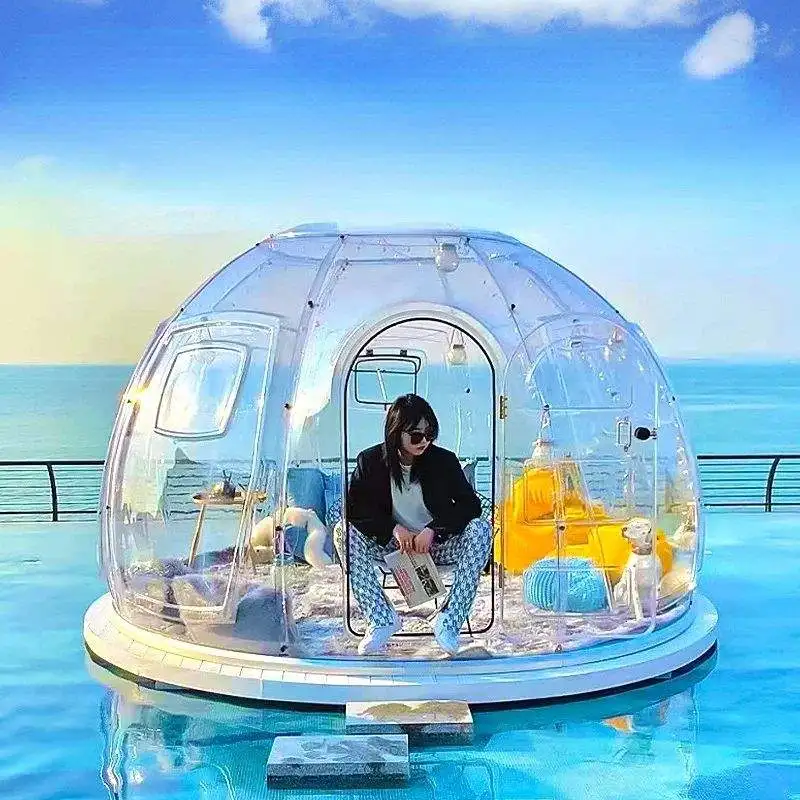 

Transparent Glamping Hotel Resort Bubble House Insulated Waterproof Bubble Dome Tent with Two Room