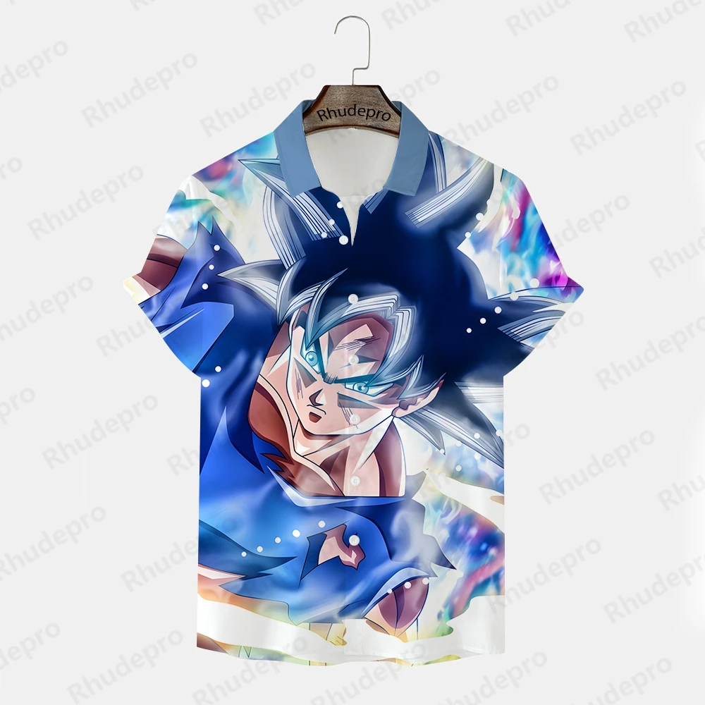 

Men Clothing Streetwear Japanese Anime Goku Anime Men's Shirt Children's New Tops Trend Super Saiya Shirts Oversized Y2k 2024