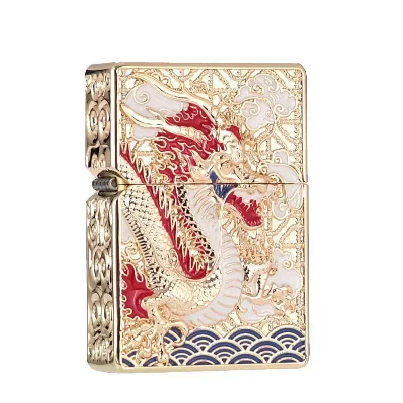 ZORRO Old-fashioned Armor Kerosen Lighter Windproof Five-sided Embossed Veyron Creative Pure Copper Lighter Men\'s Gift