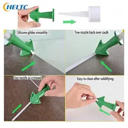 1/2/3/4pc Silicon Sealant Nozzle Plus Scraper Set Scraper&trowel Caulking Nozzle Applicator Silicone Caulking Finisher Home Tool