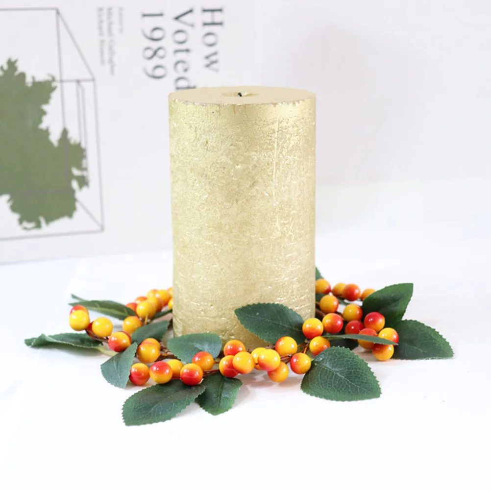 

2pcs Simulation Red Berries Wreath Thanksgiving Decorative Garland For Home Holiday Party Decoration Maple Leaf Artificial