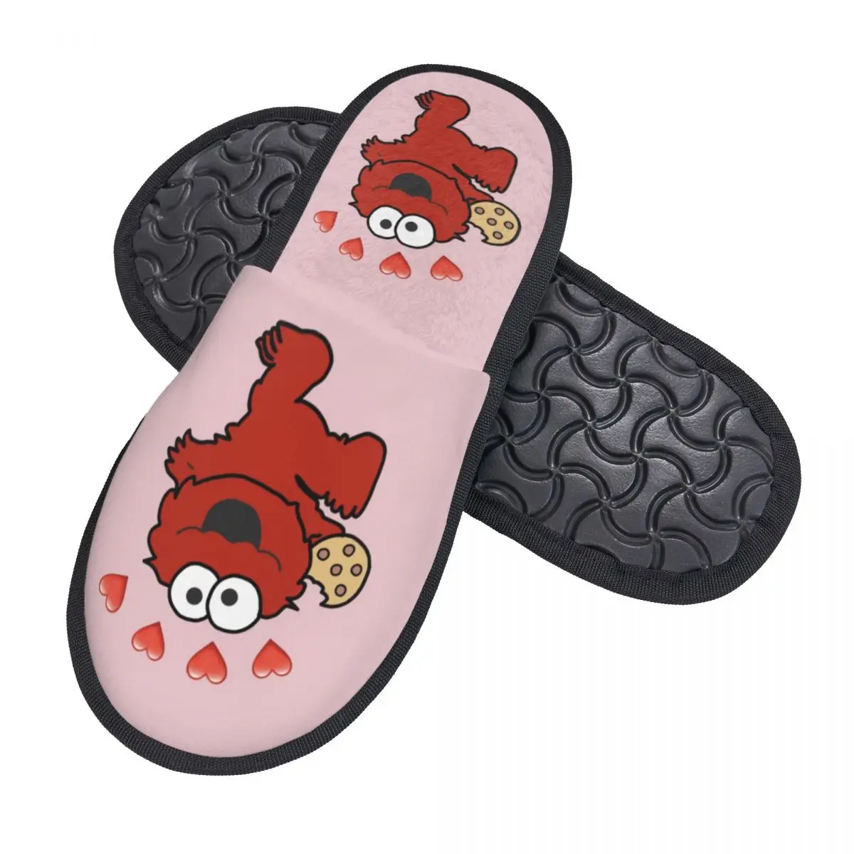 Custom Sesame Street Elmo Soft Scuff With Memory Foam Slippers Women Hotel House Shoes