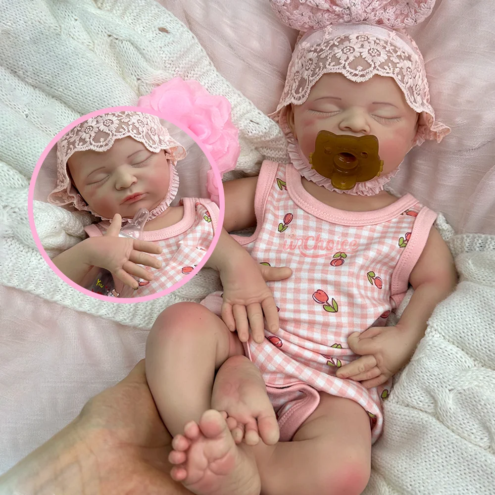 

18-дюймовая реалистичная кукла реборн, мягкая гибкая силиконовая кукла для всего тела для новорожденных девочек Preemy для детей 3+ лет, подарок на день рождения