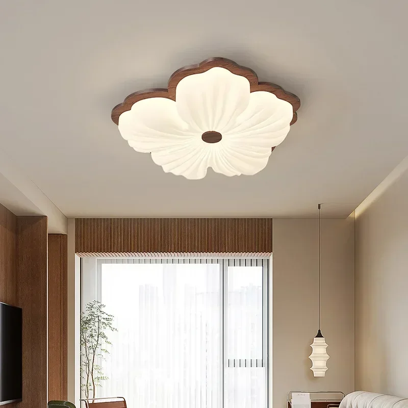 Flower Led Ceiling Light Cream Pendant Ceiling Lamp Bedroom Dining Table Children's Room Study 3 Colors Hanging Indoor Lighting
