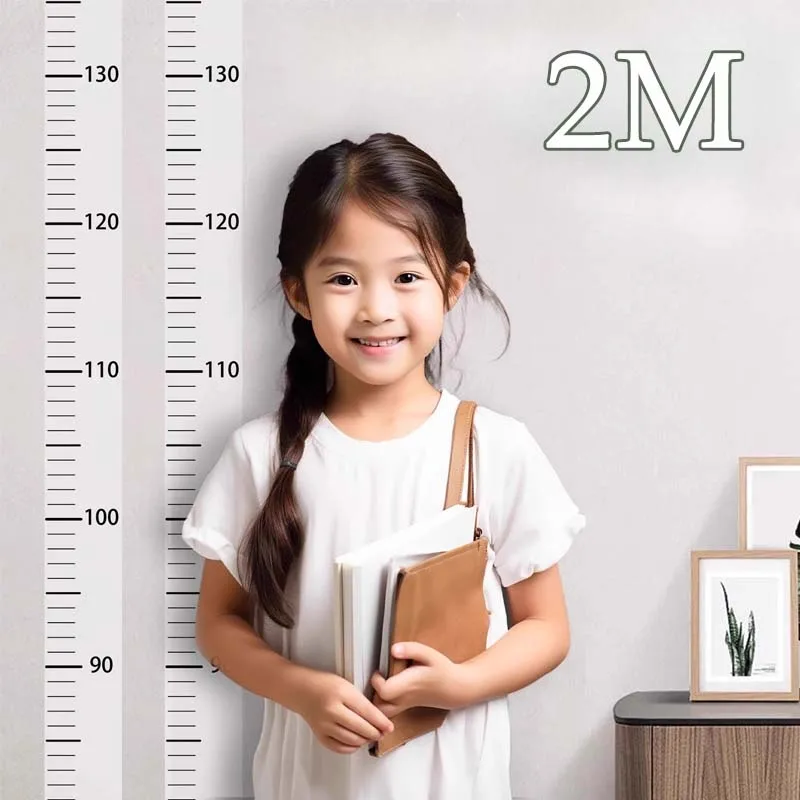 2M Kids Height Chart Sticker Transparent Wall Decals Removable Non Marking Accurate Measurement Growth Ruler for Bedroom