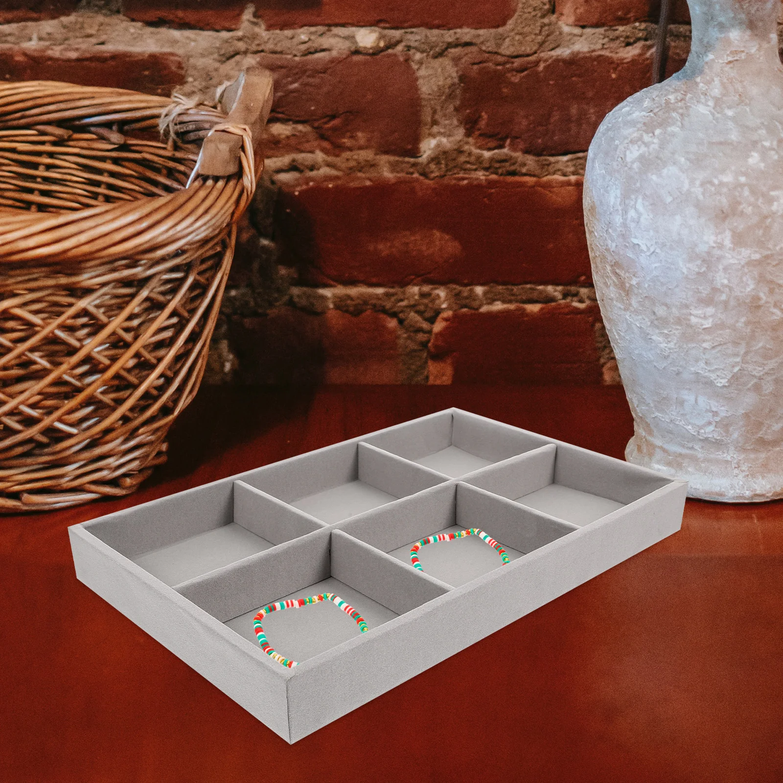 

3pcs Box Trays Multi grid Velvet Storage ganizer for Rings Earrings Necklaces Display Earrings Storage ganizer Dish Home Use