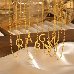 Vnox Personality Slide Initial Letters Necklaces for Women Girls,A-Z Capital Alphabet Charm Pendant Neckalce,Ins Style Name Gift