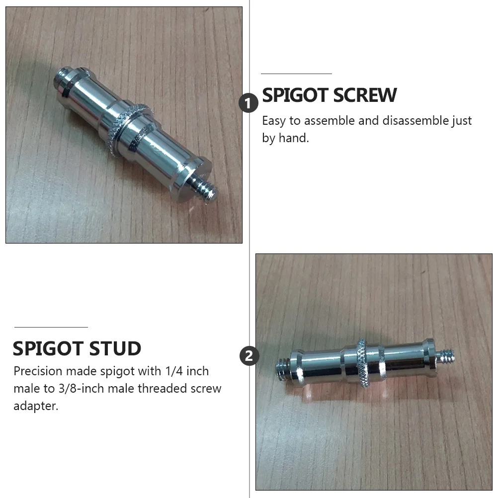 4pcs 1/4 To 3/8 Male Thread Adapter Spigot Screw For Light Stand Flash Mount Hot Shoe Cold Shoe Rig Tripod Ball Head Converter