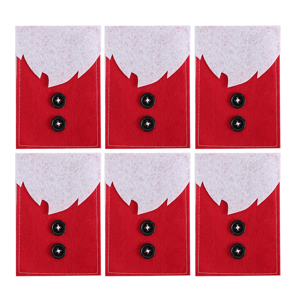 

6 Pcs Cutlery Storage Bag Christmas Tableware Bags Silverware Holder for Pocket Retro nament Festive Atmosphere Dining