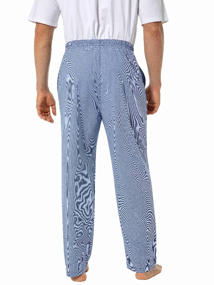 Pantalones sencillos de algodón para hombre, ropa de casa informal a cuadros, de cintura elástica, holgada, con bolsillos de cordón, parte inferior de pijama, 3 piezas