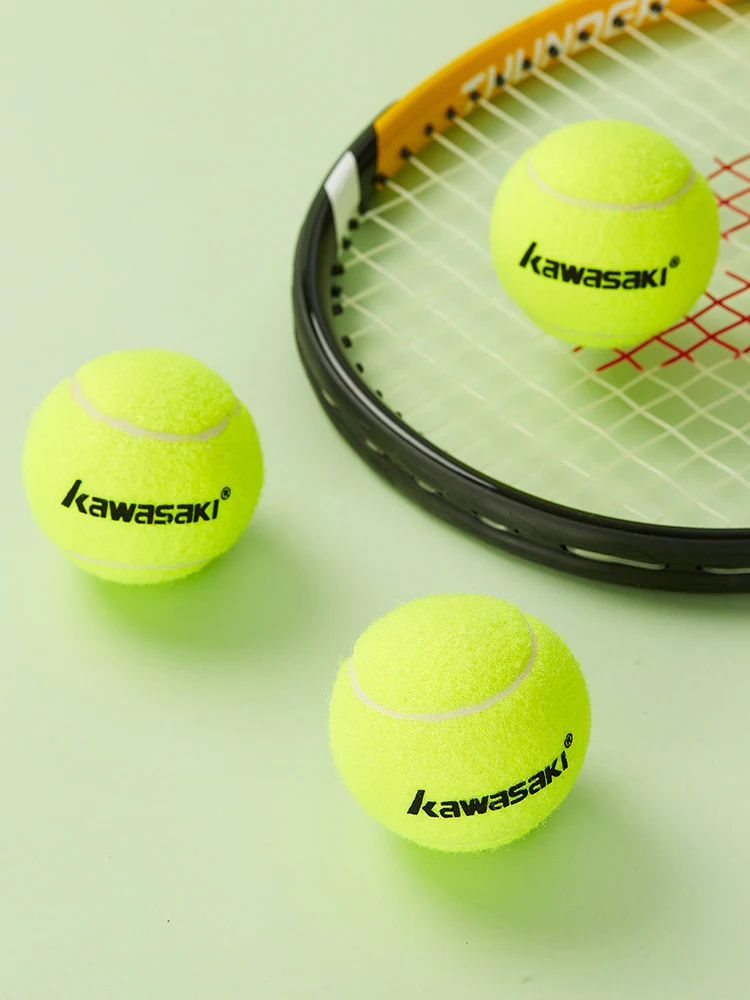 Kawasaki Tennis Balls 3PCS/Pack High Elasticity Durability Unpressurised Tennis Ball Suitable For Tennis Trainer KT81