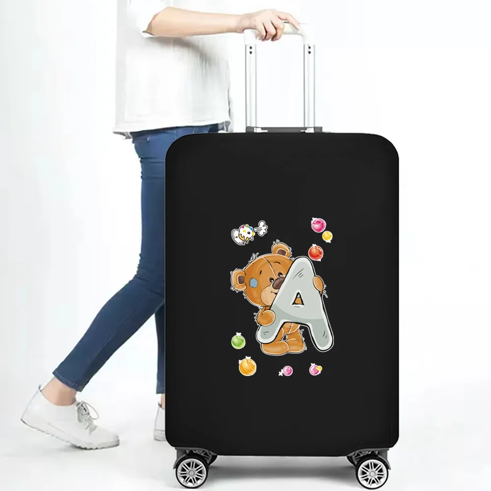 Luggage Covers Protector Travel Luggage Suitcase Protective Cover Stretch Dust Covers for Travel Accessories Bear Letter Print