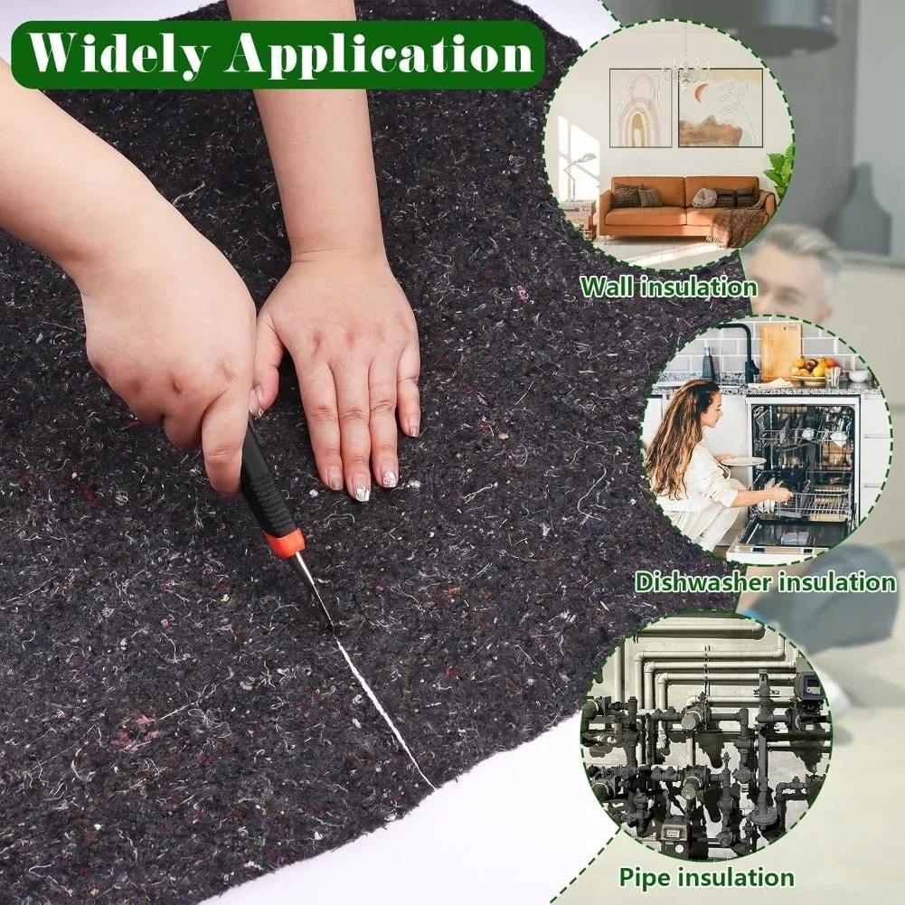 Reusable Sound Insulation Cotton for Noise Reduction and Heat Control DIY Installation for Homes Offices Walls