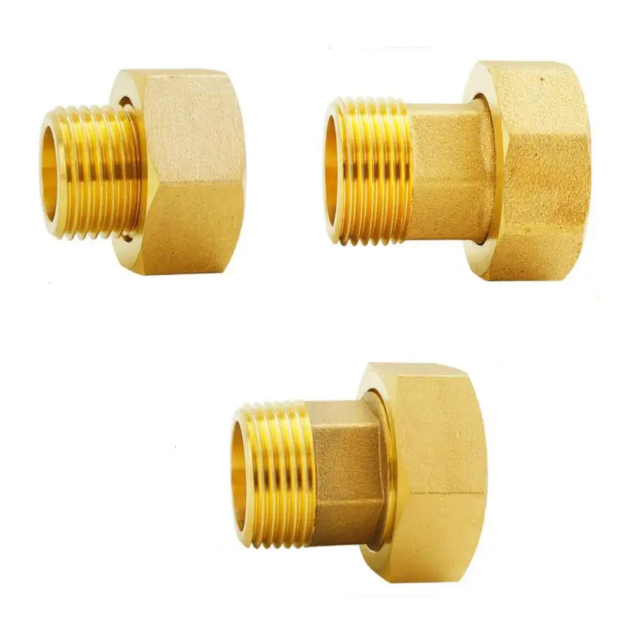 thumbnail image 2 of 2-Pack Brass Reducer Fittings - 1/2" Female To 3/8" Male NPT Thread Adaptors 2 of 13