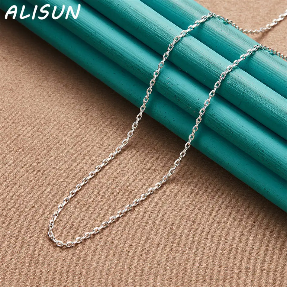 

ALISUN 925 Sterling Silver 45cm Thin Chain Necklace For Women Men Creativity Gifts Street All-match Party And Daily Wear