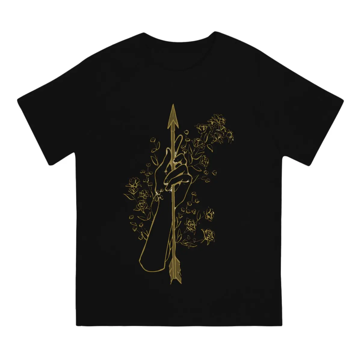 Greek Goddess Original TShirts Gold Arrow of Artemis Distinctive Men's T Shirt New Trend Tops 6XL