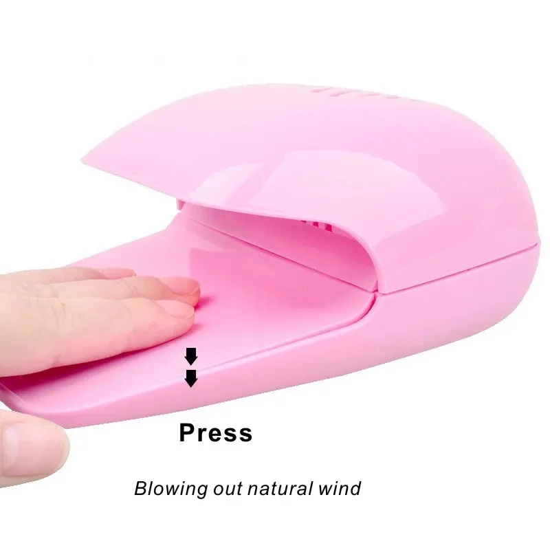 Air Dryer Nail Polish Portable Glue Dry Battery Fan Drier Fast Drying Machine Travel Polish Blow Cooler Touch Type Manicure Tool