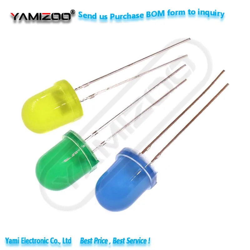 10 Stück LED-Leuchtdioden 8mm Hochleistungs-Rundkopf-Lampenperlen F8 Weiß Blau Rot Grün Gelb Direktanschluss-Anzeige – Detail 3