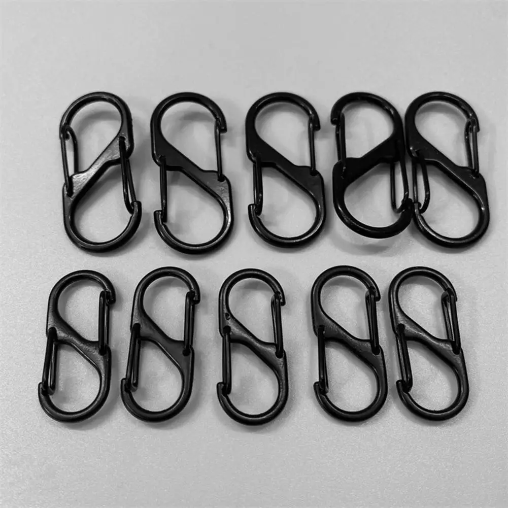 Carabiner Hook Camping Supplies Portable Keychain Clips Small Alloy Hooks for Camping Gear 30pcs S-shaped Carabiners Tiny Clip