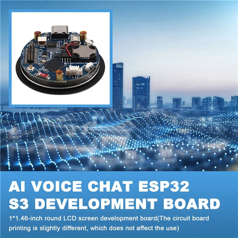 لوحة تطوير LCD مستديرة من Xiaozhi Deepseek AI Chat مقاس 1.46 بوصة ESP32 S3، ميزات صوت SD/MP3، LVGL، منفذ البطارية - الإصدار B