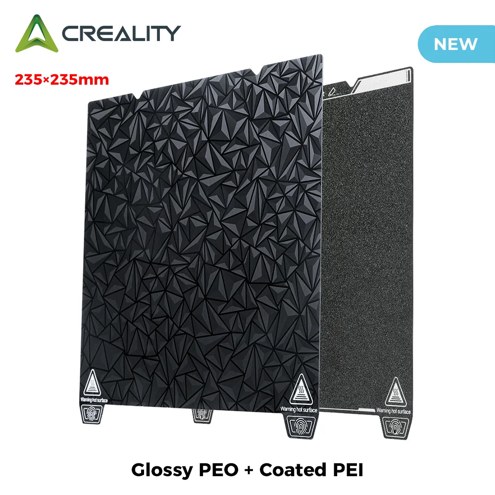 Creality New Glossy PET/lucido PEO + Kit di schede per piattaforma di stampa fronte-retro PEI rivestito per stampanti 3D FDM da 235x235mm