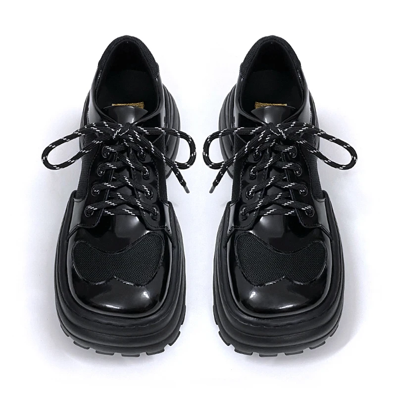 Japanese Style Women Thick-sold Square Toe JK Oxfords Trendy Girls Uniform Shoes Fashion Flatforms