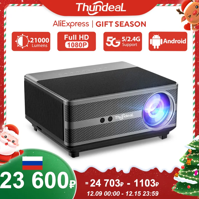 ThundeaL 1080P Projector WiFi Full HD Projector LED 2K 4K TV Video Movie Smart Phone Home Theater TD98 Beamer Cinema Big Screen