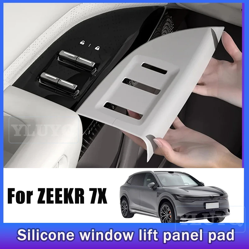 

2025 for ZEEKR 7X Window Lift Panel Protective Pad, Silicone Button Decorative Sticker, Non-Slip Mat, Car Interior Accessories
