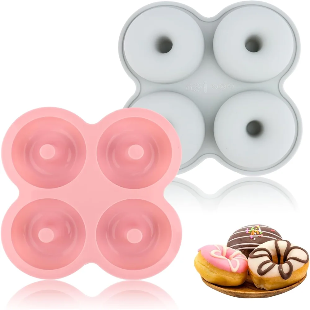 Silicone Donut Molds,Cavity Silicon Doughnut Mould Tray , Pan Flexible Biscuit Doughnut Maker for Donut Muffins Cake Bagels