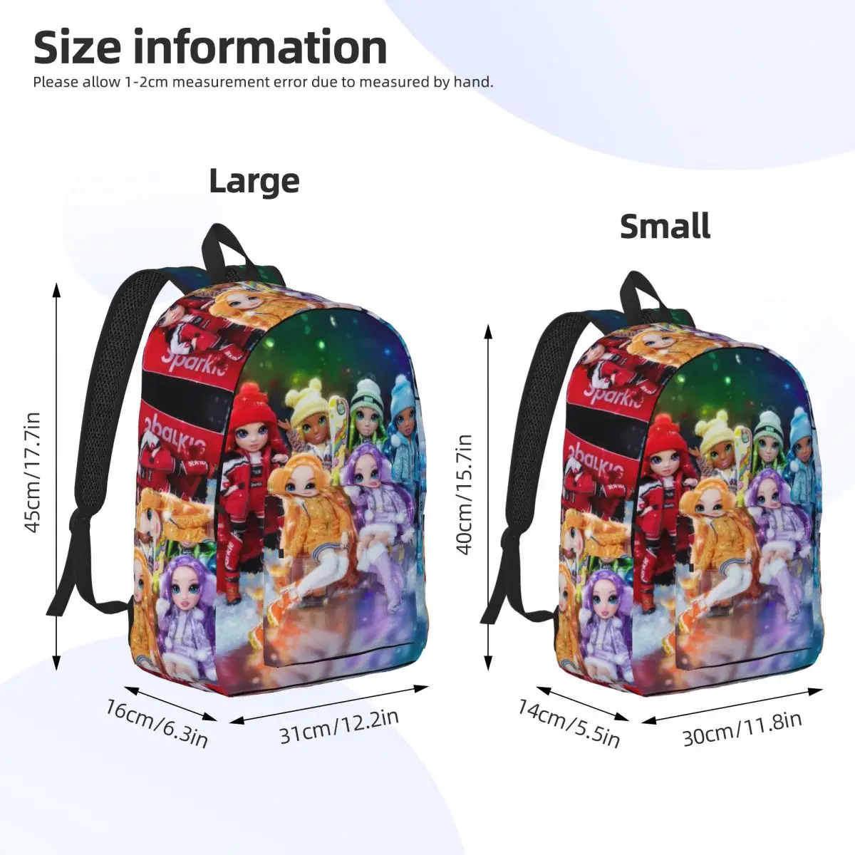 Mochila de lona con estampado de arcoíris para niño y niña, morral de invierno para preescolar, guardería, escuela, estudiante, senderismo