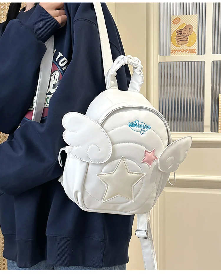 

Мини-рюкзак y2k, сумка со звездными крыльями, школьные ранцы, уличная одежда, повседневные сумки для покупок для женщин, рюкзак для девочек, mochilas quattroarias