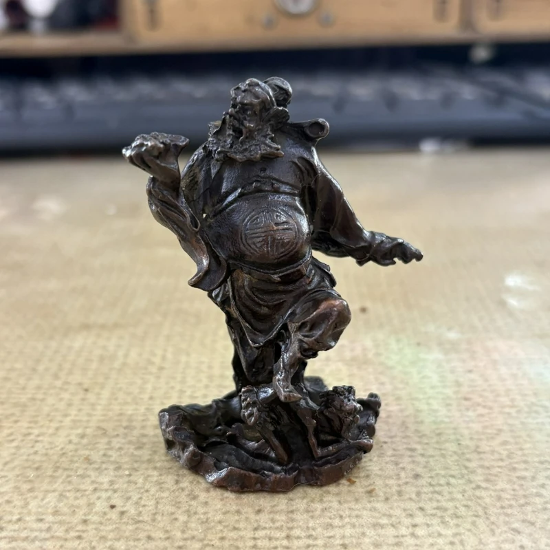 

Antique Bronze Sculpture of Zhong Kui To Exorcise Evil Spirits, Home Decorations Office Living Room Tea Ceremony Zen Decorations