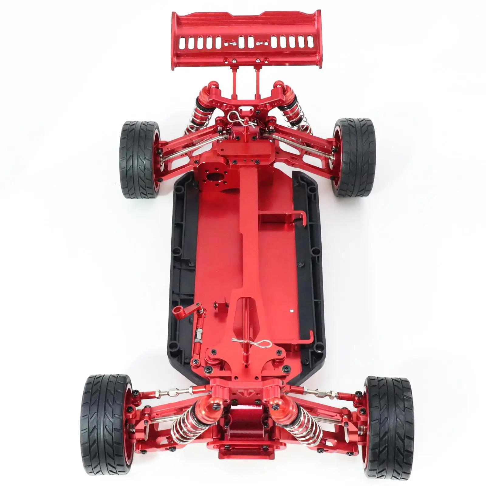 RC Car Chassis Frame Assembly 1:12 Scale Metal RC Chassis with Damping System Preassembled for Hobbyists, DIY Rebuilds