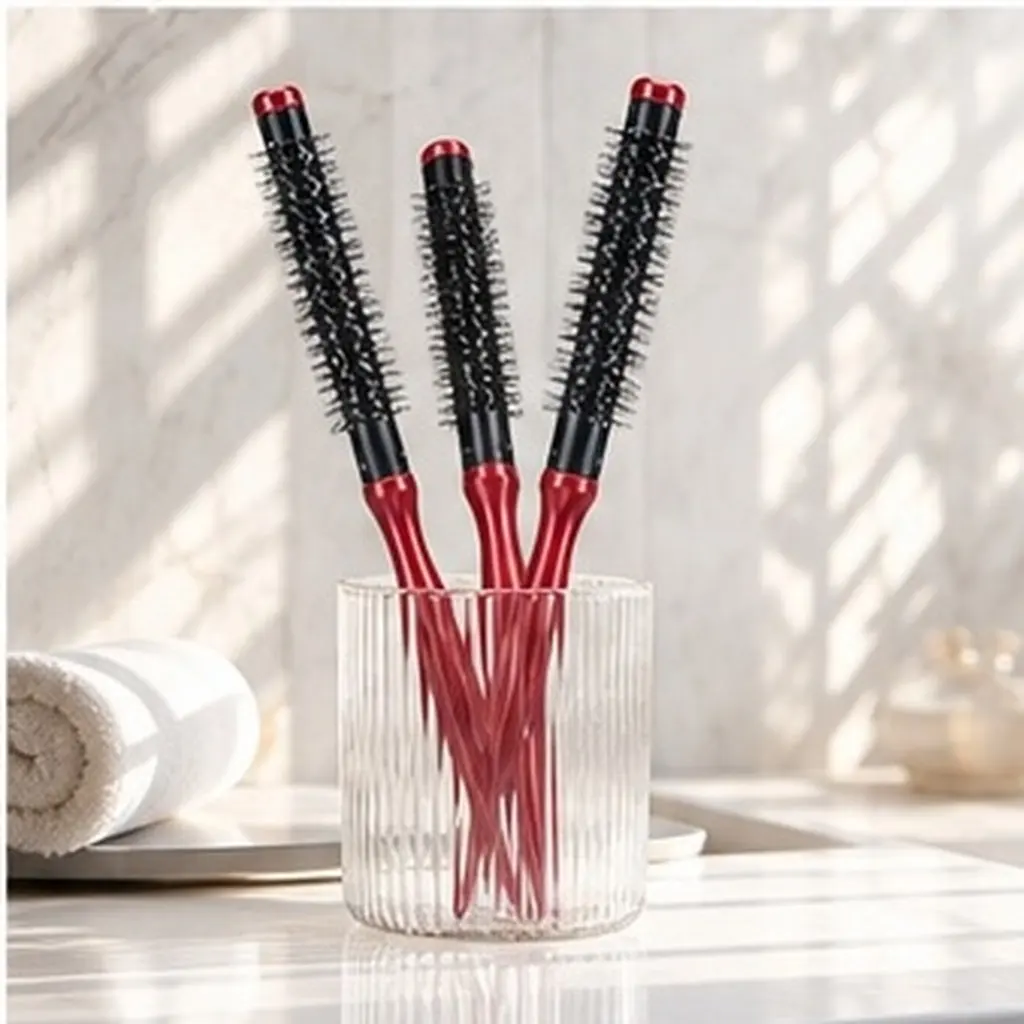 4Pcs Nylon Roller Comb with Aluminum Tube & Ergonomic Handle for Curly/Straight Hair Styling – Daily Use