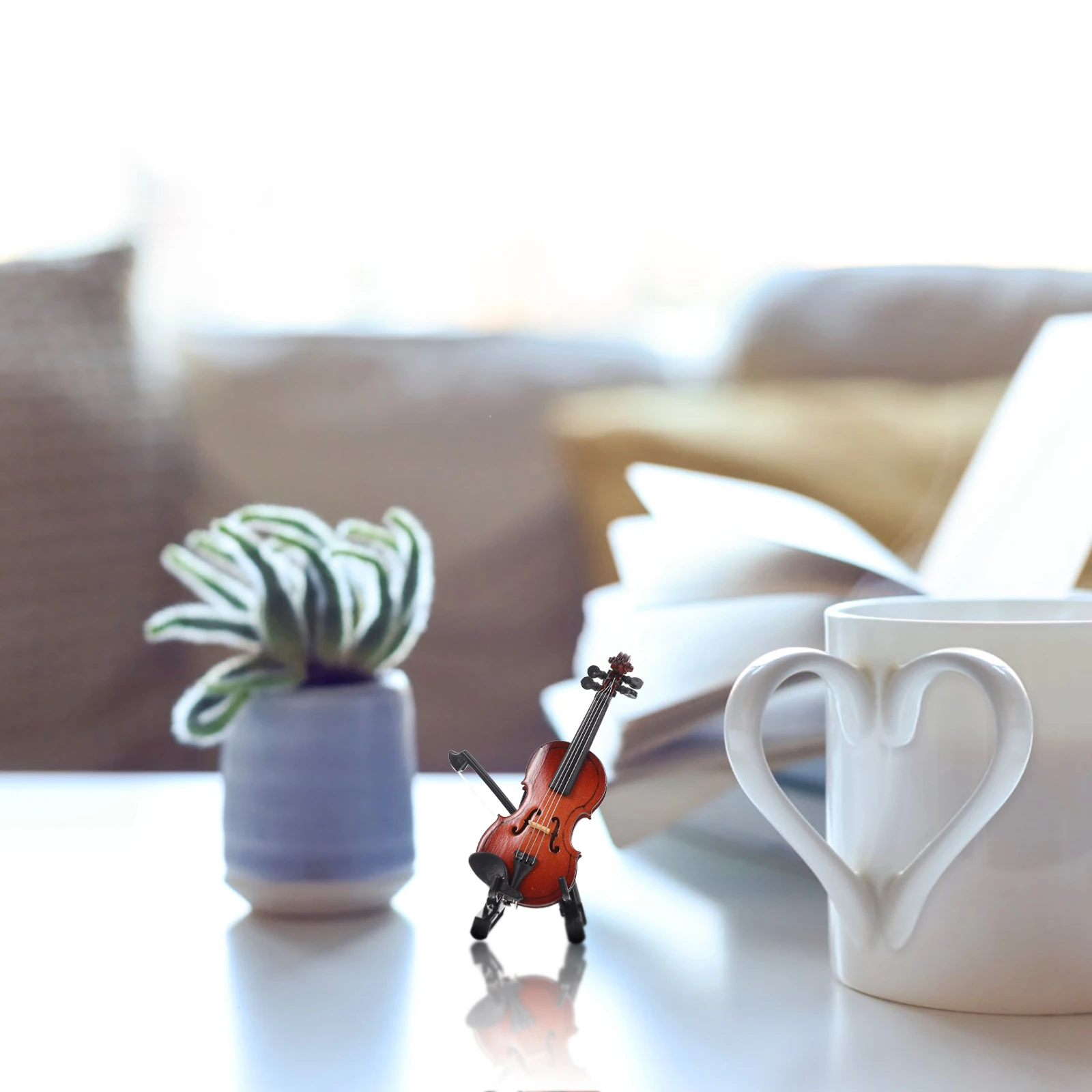 

Mini Decor Realistic Violin Micro Minature Desktop Musical Decorative Miniature Ornaments