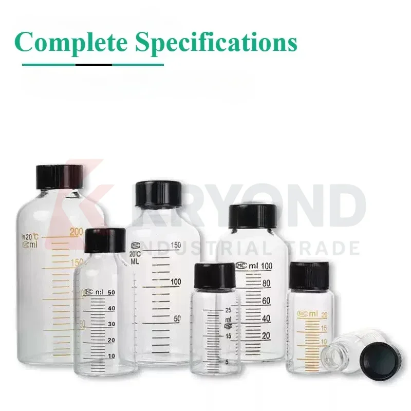 

Glass Serum Bottle Screw-mouth Graduated Reagent Bottle 5ml-1000ml Corrosion-resistant for Organic Solution Original Product