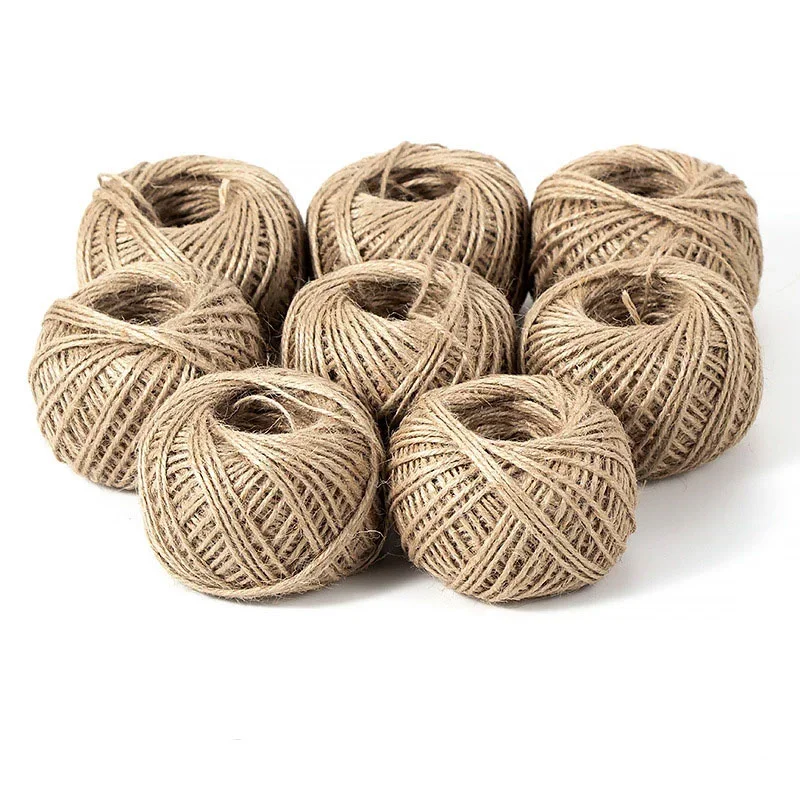 2/3/4mm 100M Natürliches Jute-Seil Schnur Bindfaden Band Bastelmaterial DIY Hochzeit Jutefaden Handgemachtes Nähgarn Party Weihnachten Heimdekoration – Detail 7