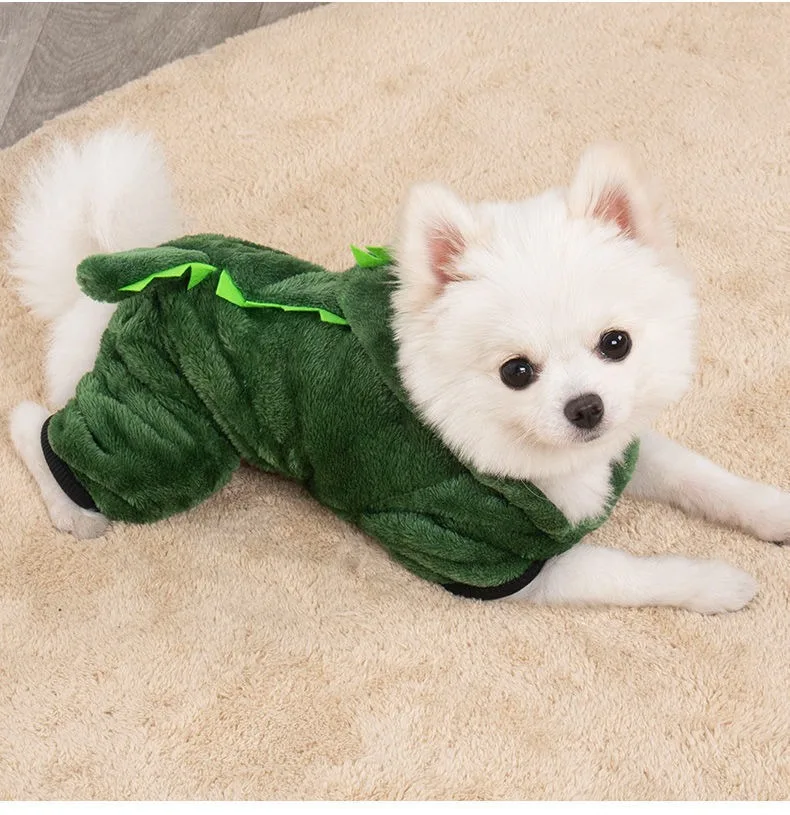 Dog Clothes Dinosaur Transformation Clothes Warm Four Legged Clothes Teddy Bear Fighting Small Puppy Pet Cat Clothes