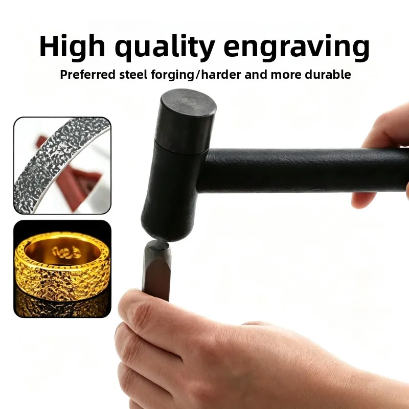 Jewelry Chasing Chisel Hardened Steel Graver DIY Hand Carving Tool for Gold Silver Copper Bracelet Ring Pattern Engraving