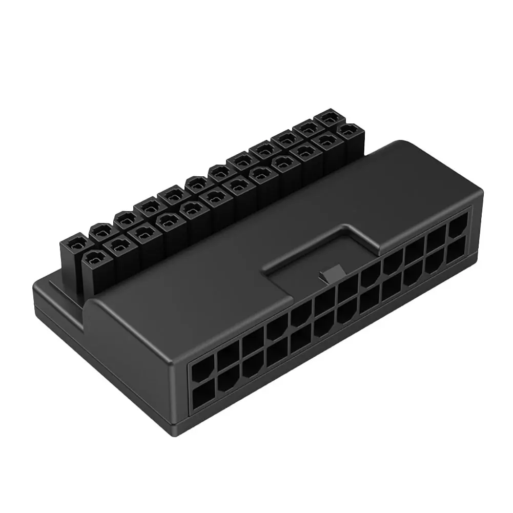 Wiring Computer Motherboard ATX Power Supply 24P to 90 Degree Connector Adapter