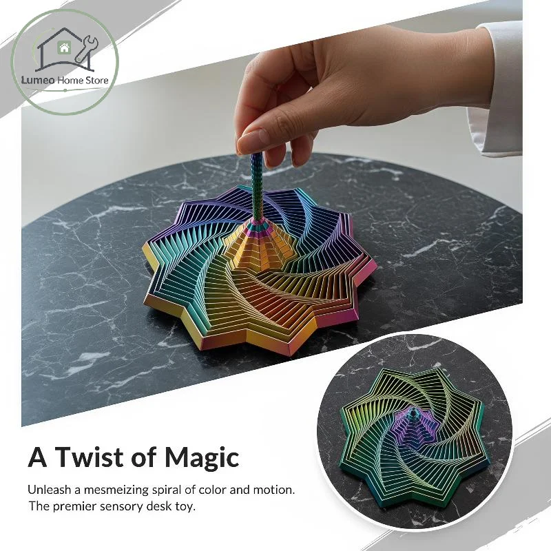 3D Printed Hexagonal Fidget Spiral Toy Flexible Stretchable Stress Relief Toy for ADHD Kids Adults Home Office