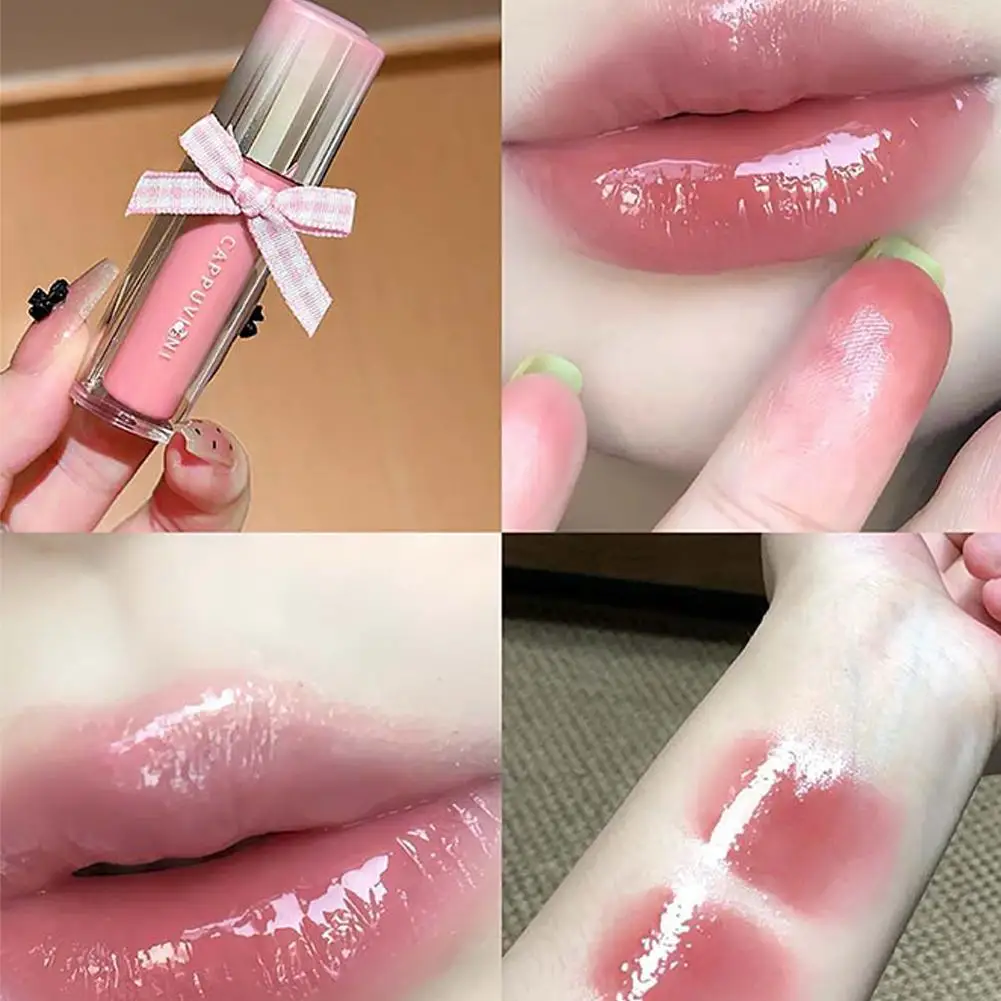 Stylo à lèvres brillant miroir en forme de cœur, repulpant, goyave, rose, brillant, cristal, teinte, Type presse, baume à lèvres, maquillage