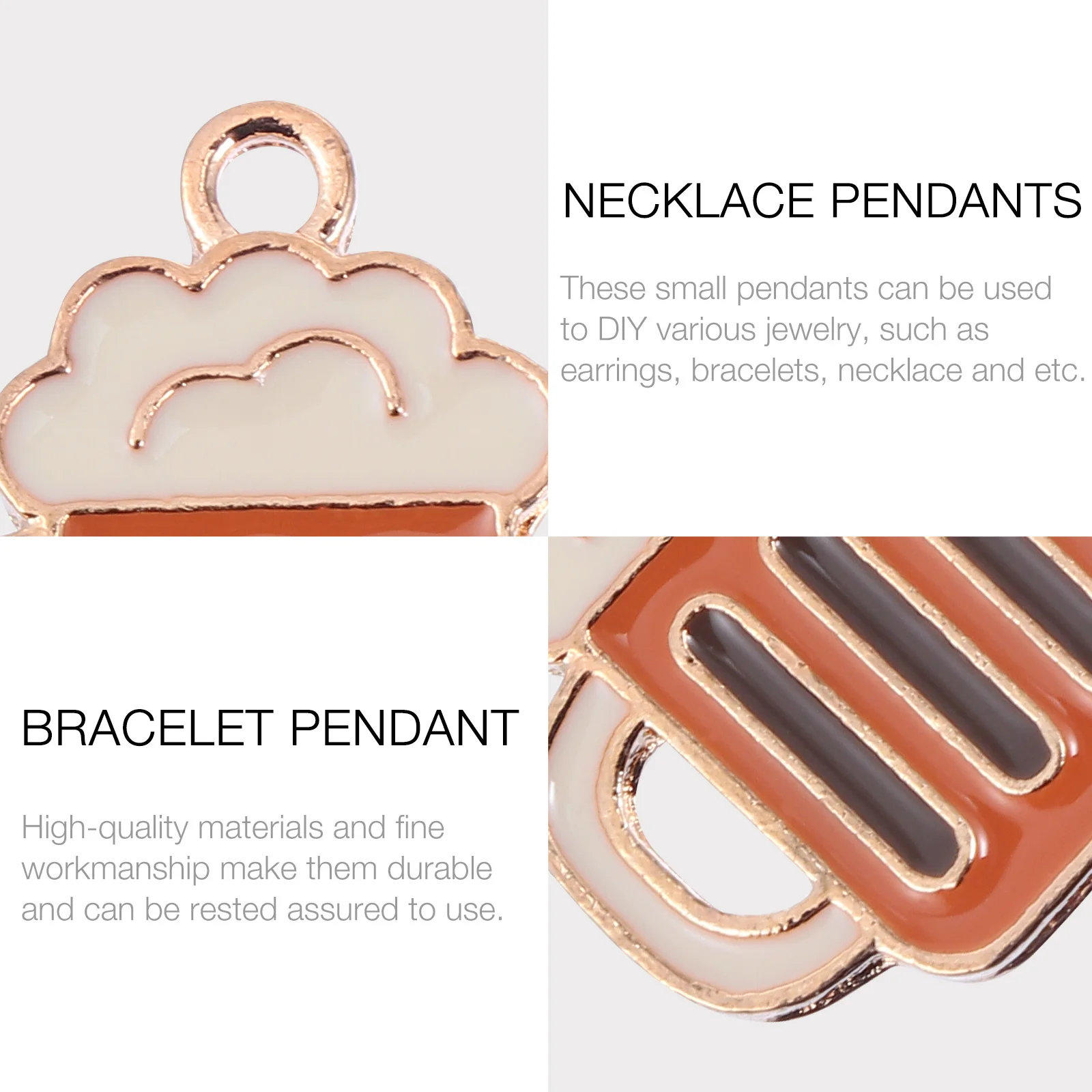 NOLITOY 20 قطعة البيرة الزجاج قلادة مجموعة خمر المينا سحر سبيكة استرخى أقراط الكورية نمط قلادة كوب حلية حقيبة #2