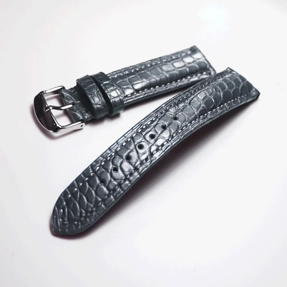 

Dark grey Strap Crocodile Leather Watchbands 18 19 21 22mm Alligator Genuine Product Watch Band Bracelet Alligator Wristband