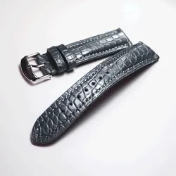 Dark grey Strap Crocodile Leather Watchbands 18 19 21 22mm Alligator Genuine Product Watch Band Bracelet Alligator Wristband