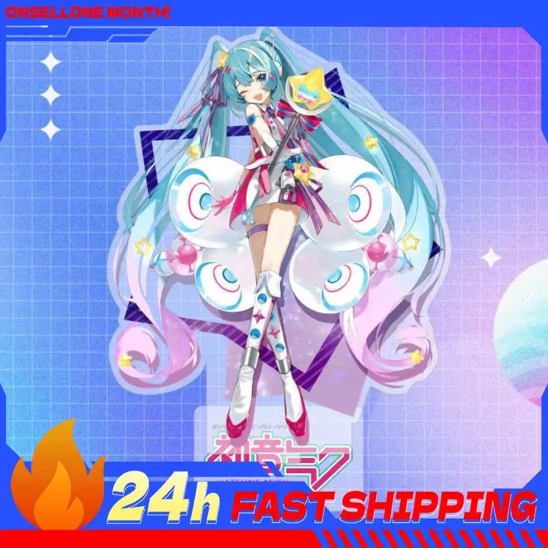 

16 см Хацунэ Мику, фигурка виртуальной певицы, большой размер, акриловая подставка, Коллекционная фигурка принцессы Мику, стоячая пластина, периферийные устройства в стиле аниме